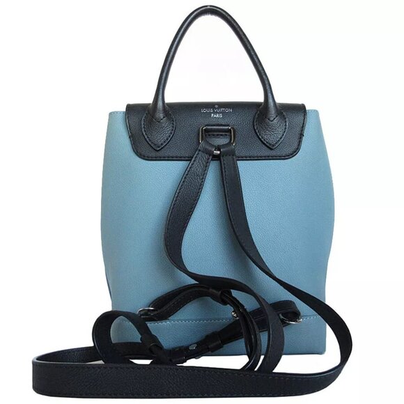 Auth LOUIS VUITTON Lockme Backpack blue-black leather - Picture 2 of 12